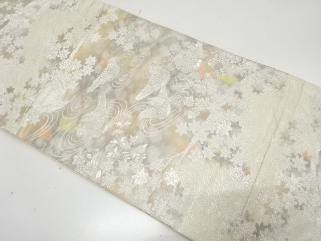 JAPANESE KIMONO / ANTIQUE FUKURO OBI / SILK / WOVEN MANDARIN DUCK